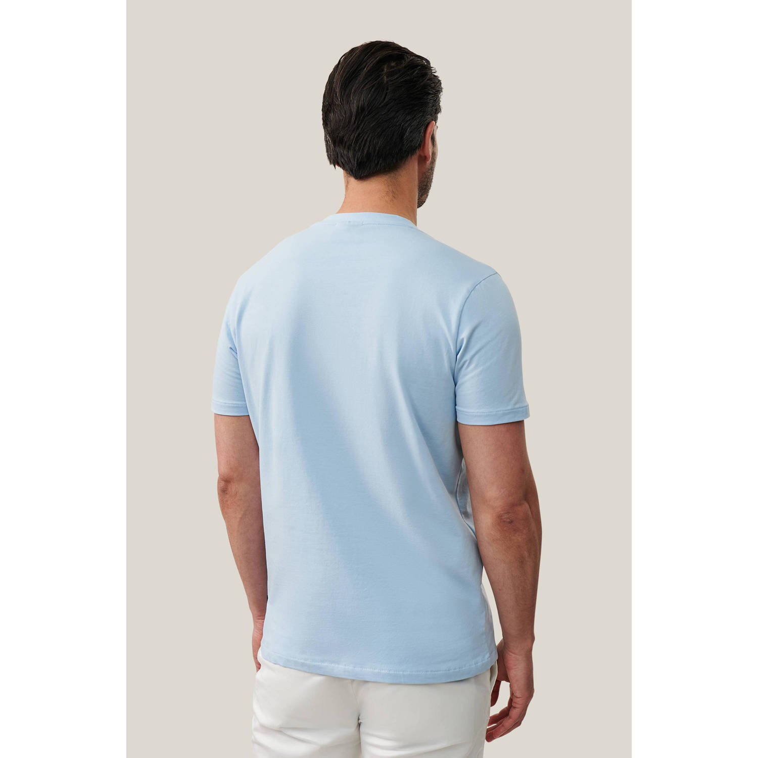 Cavallaro Napoli regular fit T-shirt Mandrio met logo light blue