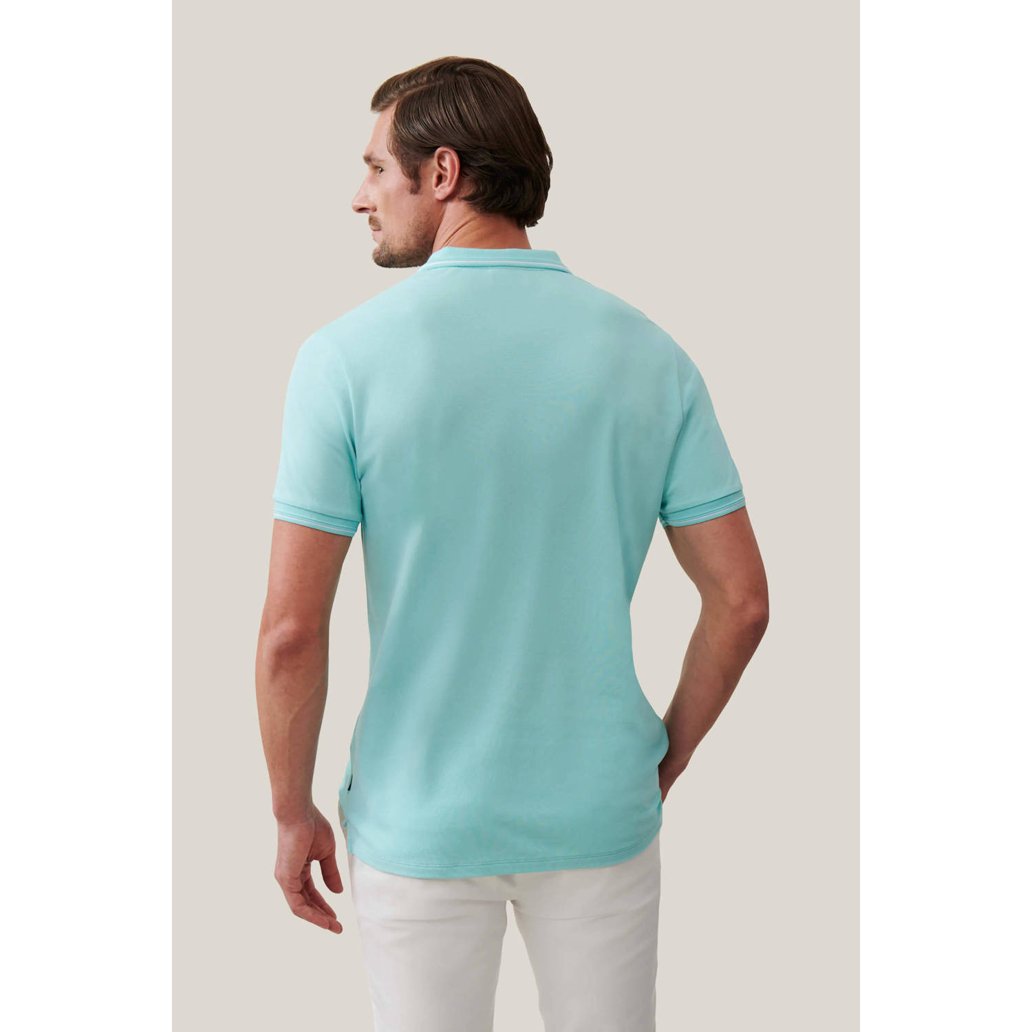 Cavallaro Napoli regular fit polo Mandrio met logo aqua