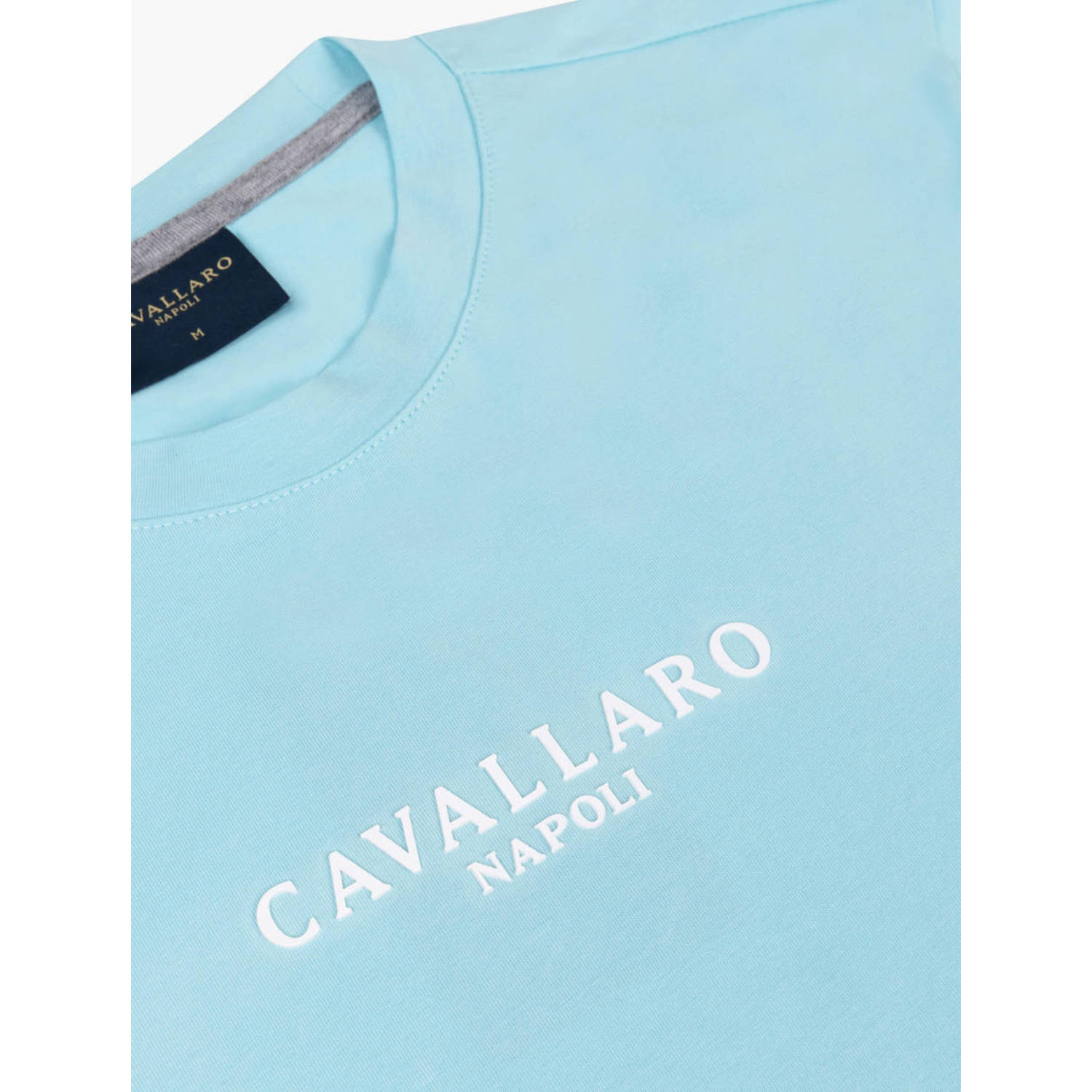 Cavallaro Napoli regular fit T-shirt Mandrio met logo aqua