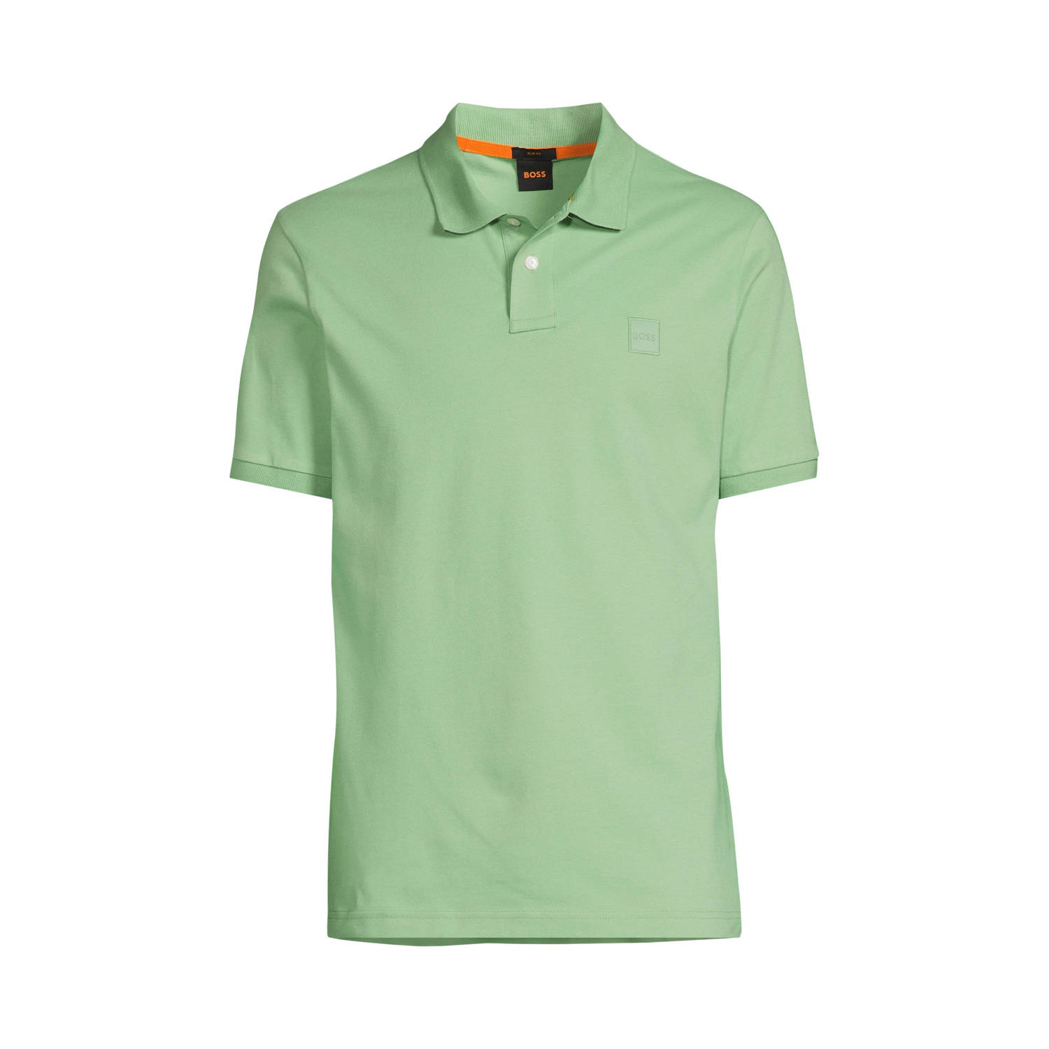 BOSS slim fit polo PASSENGER met logo open green
