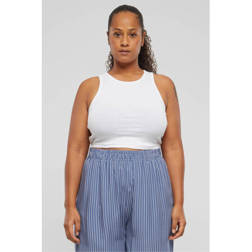 Urban Classics Curvy crop top wit afbeelding