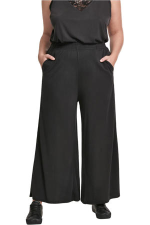 cropped high waist wide leg culotte zwart