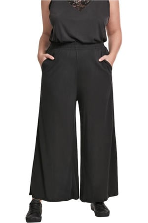 cropped high waist wide leg culotte zwart