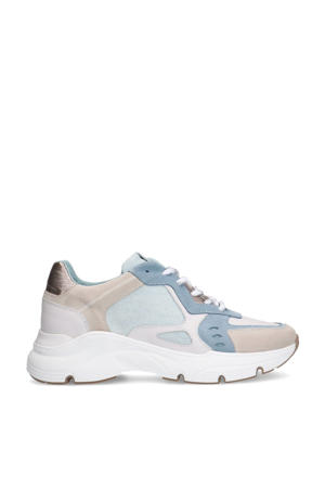 chunky leren sneakers lichtblauw