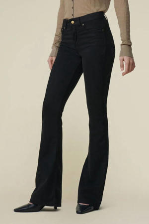 high waist flared jeans zwart