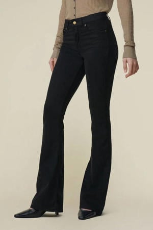 high waist flared jeans zwart