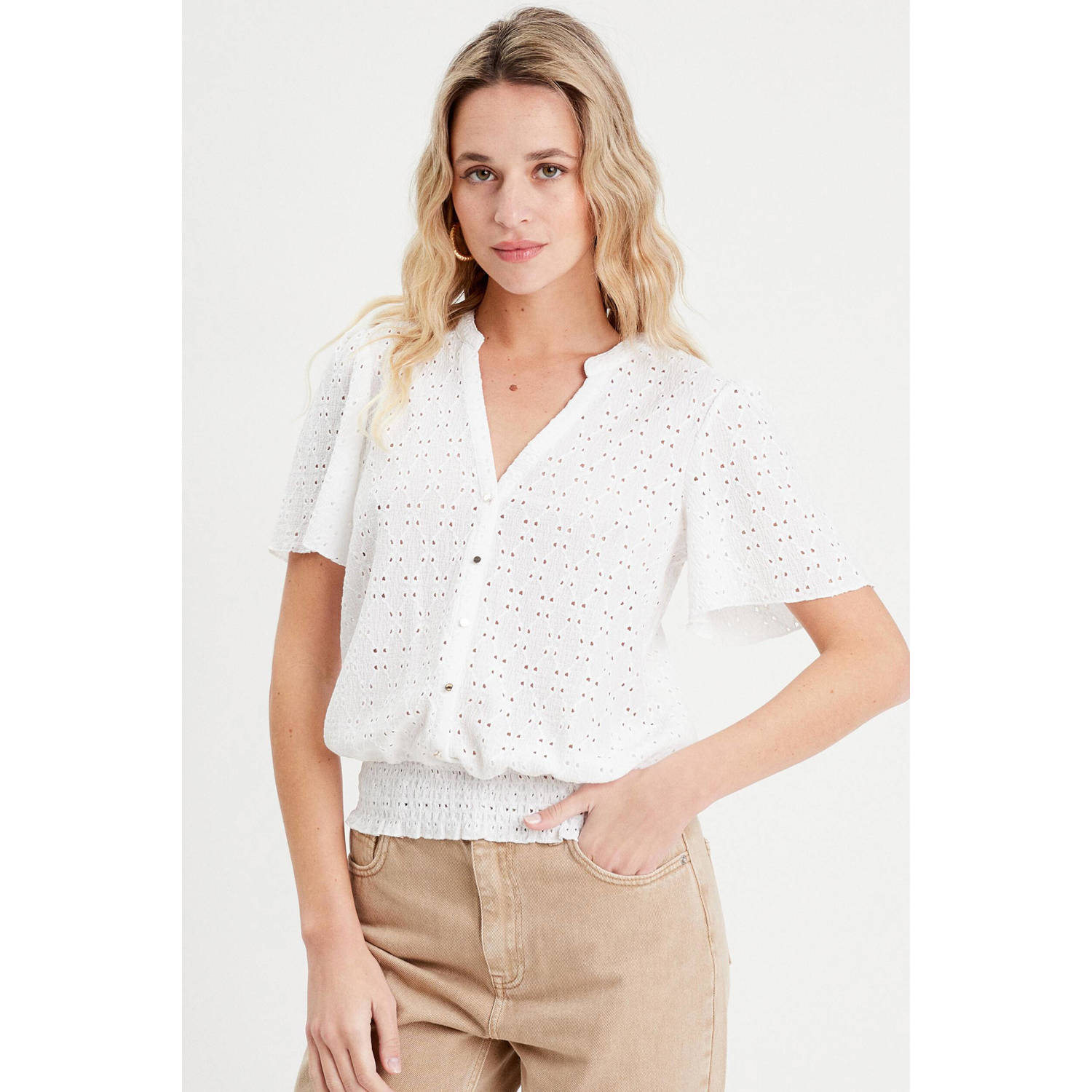 Cache semi-transparante top wit