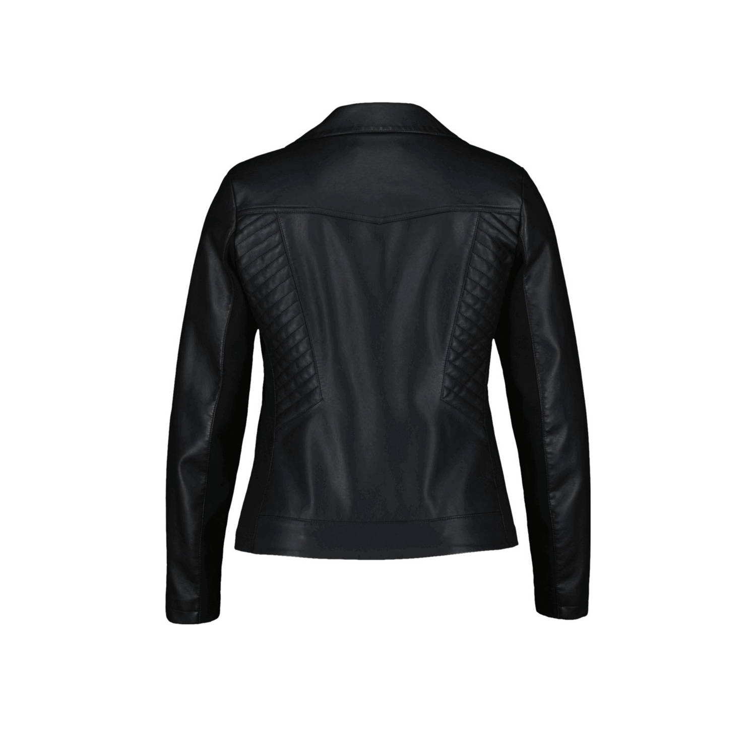 MS Mode imitatieleren jas zwart