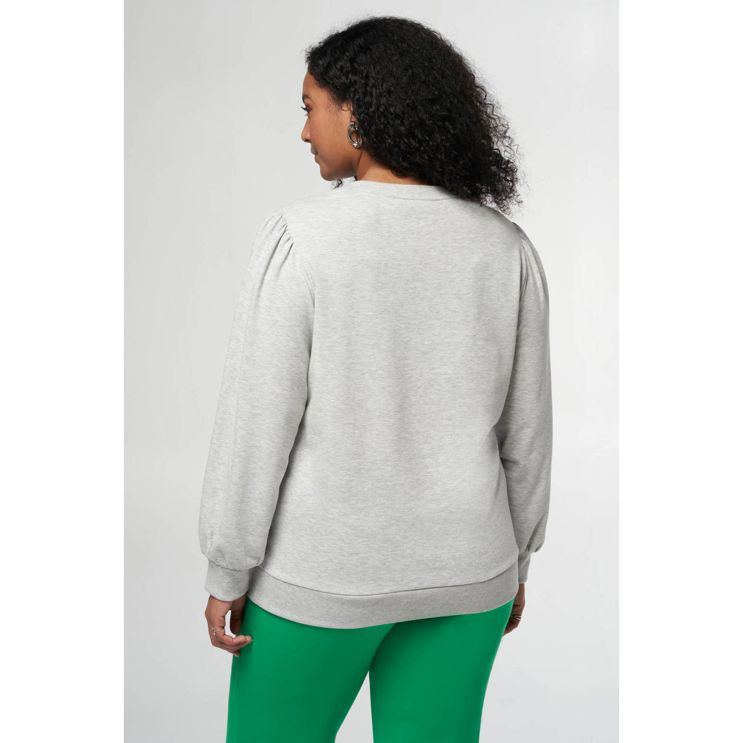 MS Mode sweater met printopdruk grijs