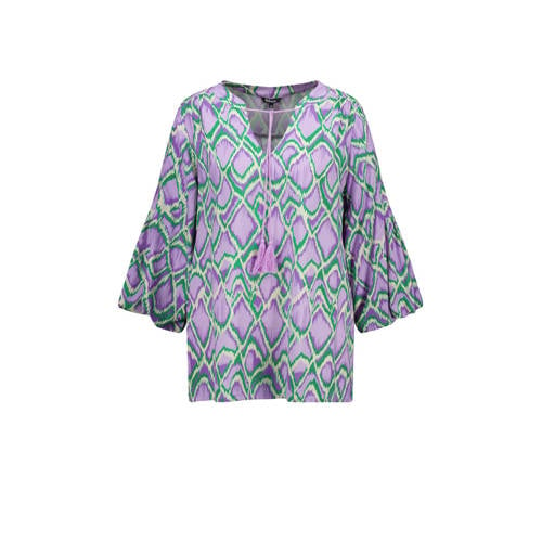 MS Mode blousetop met all over print lila