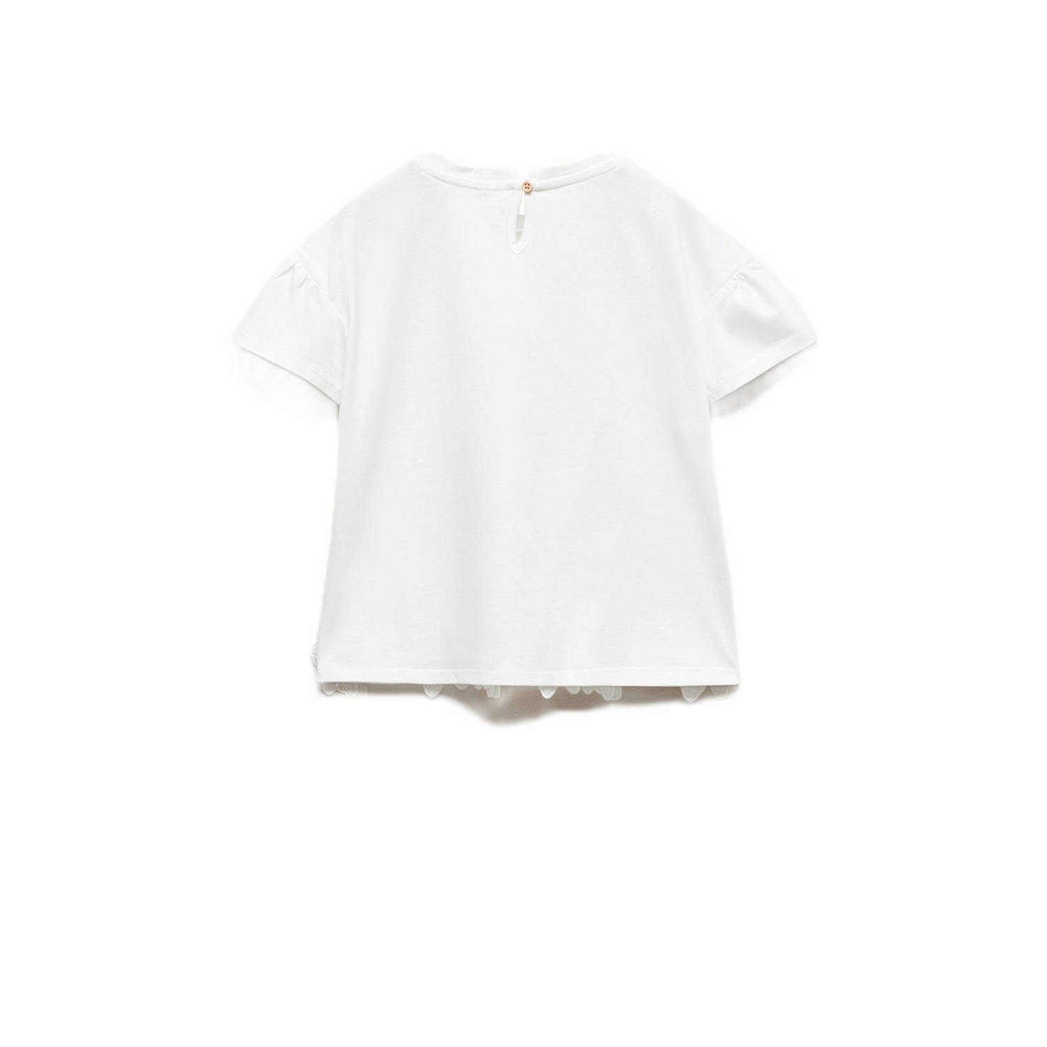 Mango Kids T-shirt naturel wit