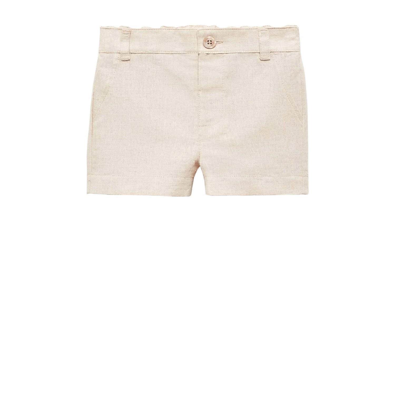 Mango Kids casual short beige Korte broek Jongens Linnen Effen 104