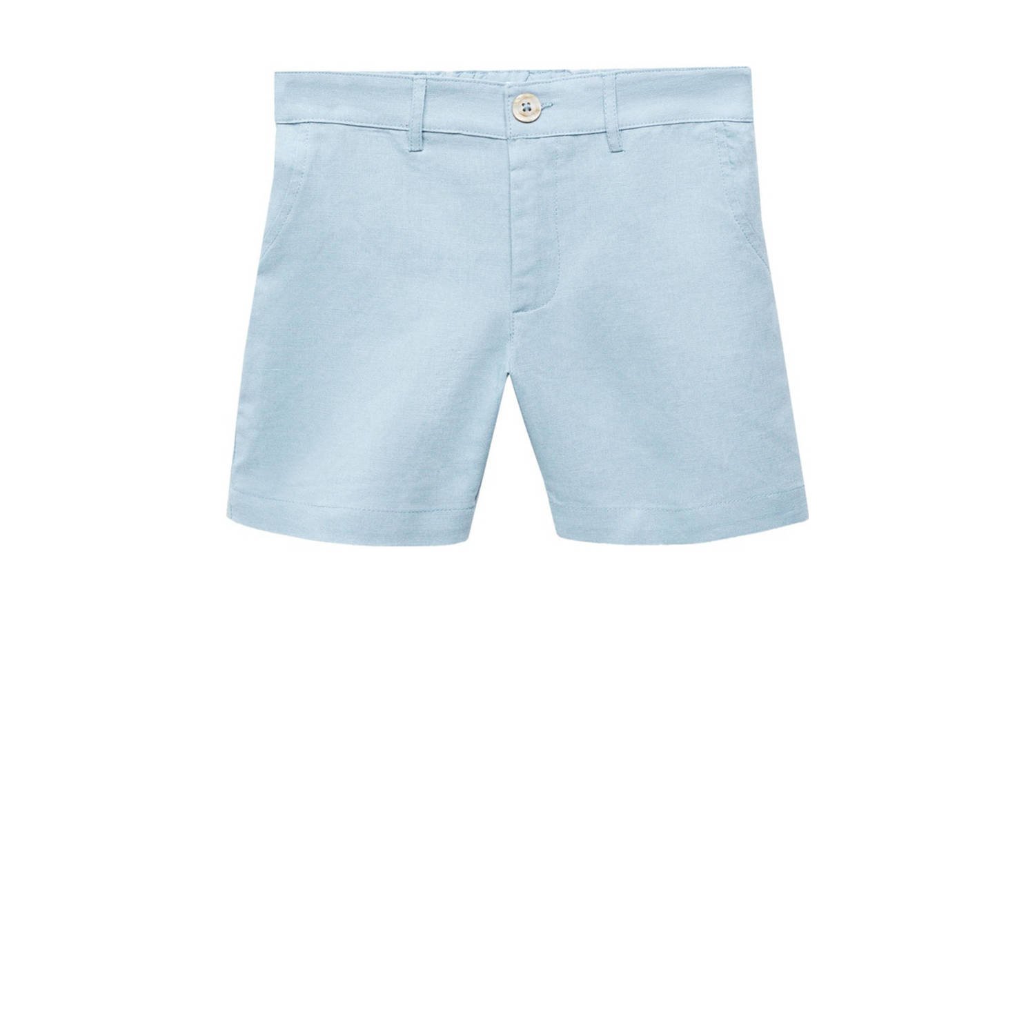 Mango Kids broek lichtblauw Korte broek Jongens Linnen Effen 110