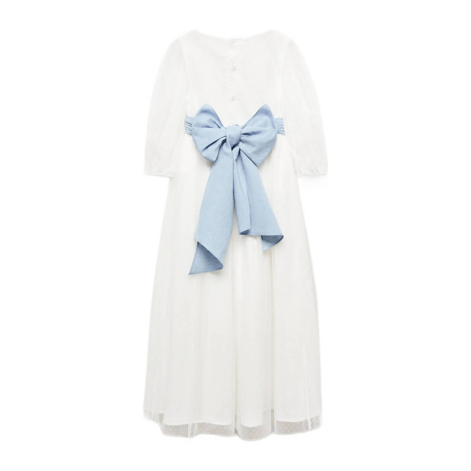 Mango Kids maxi jurk met stippen wit blauw