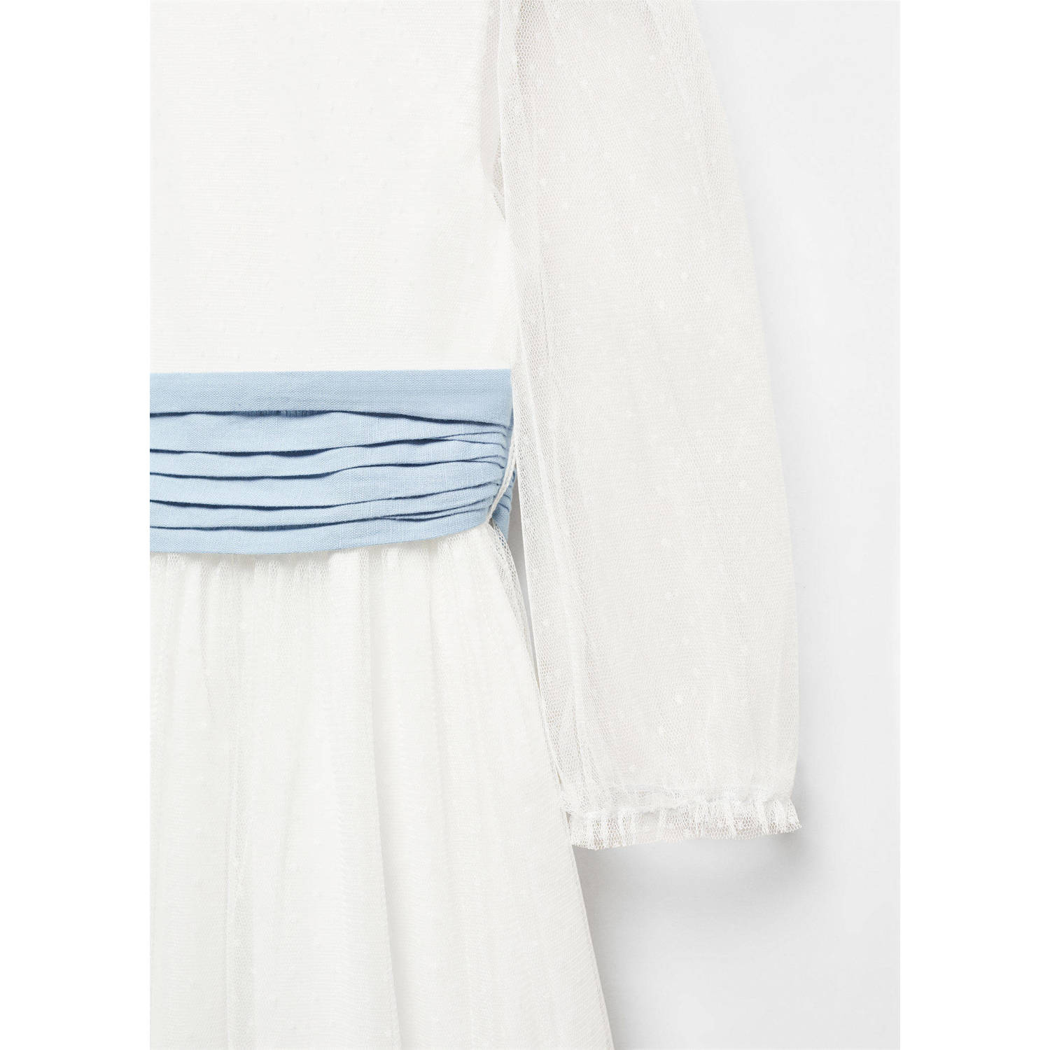 Mango Kids maxi jurk met stippen wit blauw