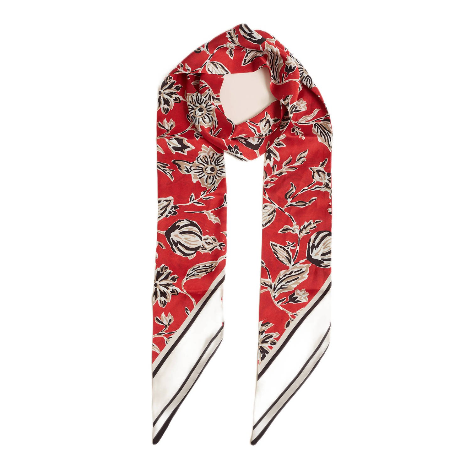 WE Fashion sjaal met all over print rood