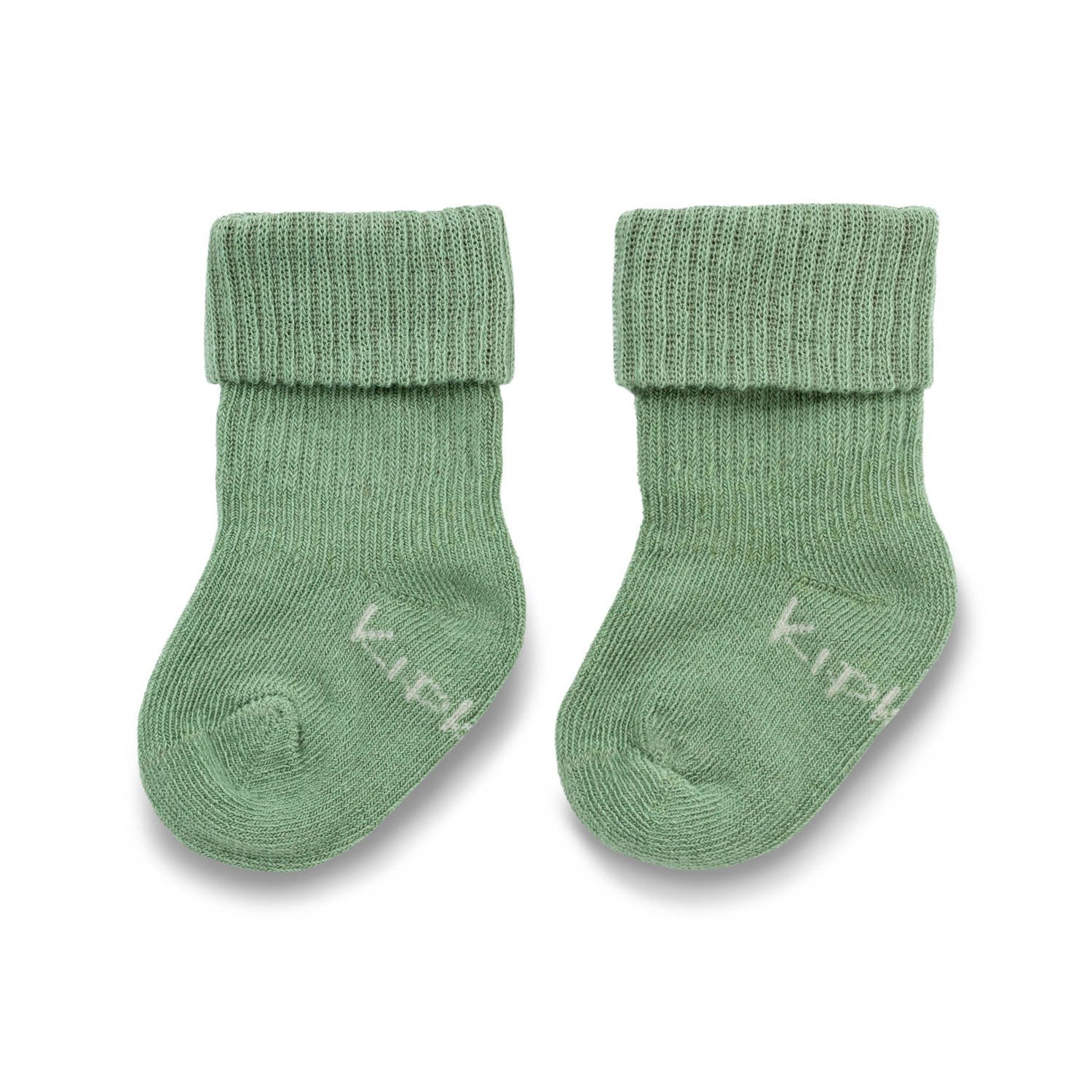 KipKep newborn Blijf-Sokjes 0-3 mnd Calming Green Sokken Groen Biologisch katoen