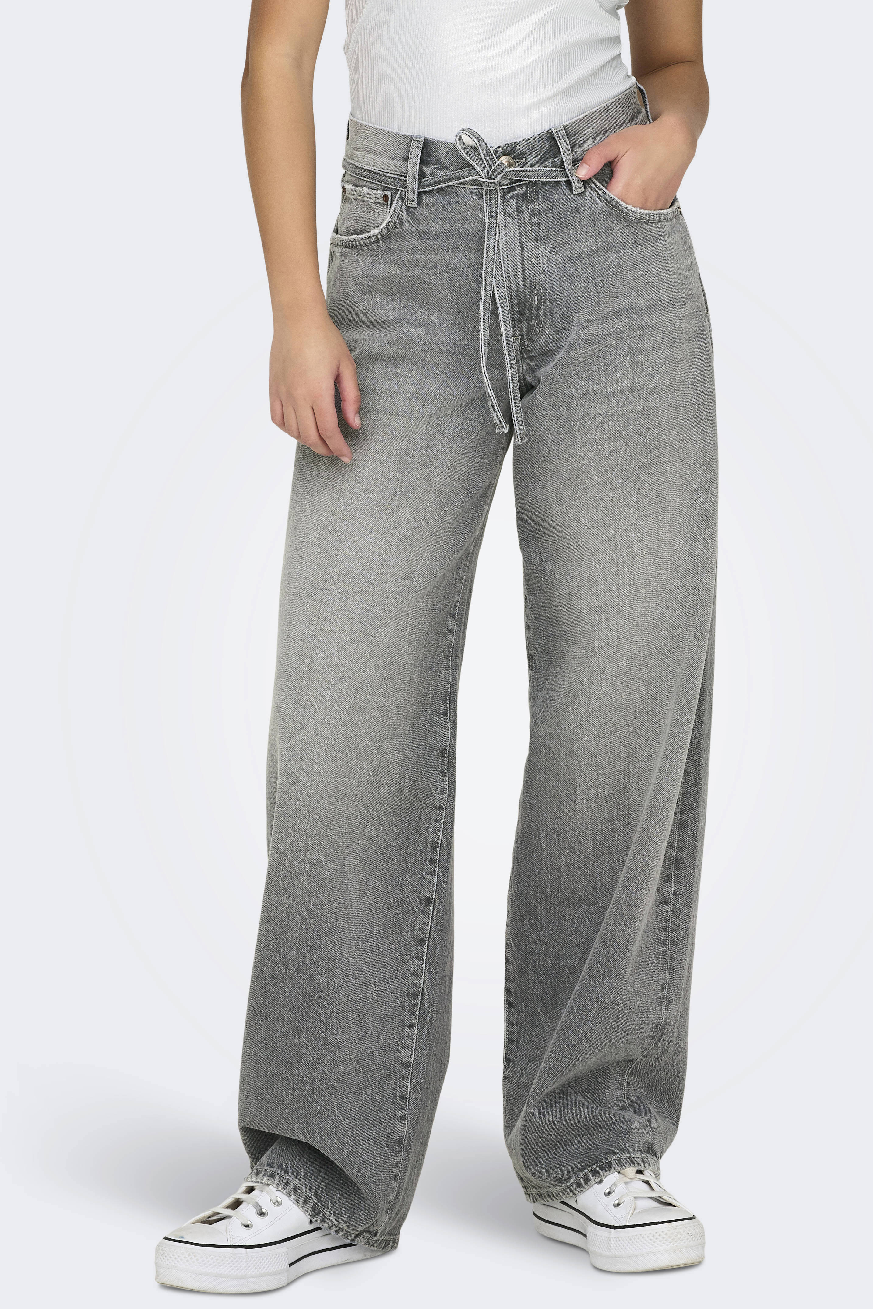 ONLY low waist wide leg jeans ONLJUICY light blue denim