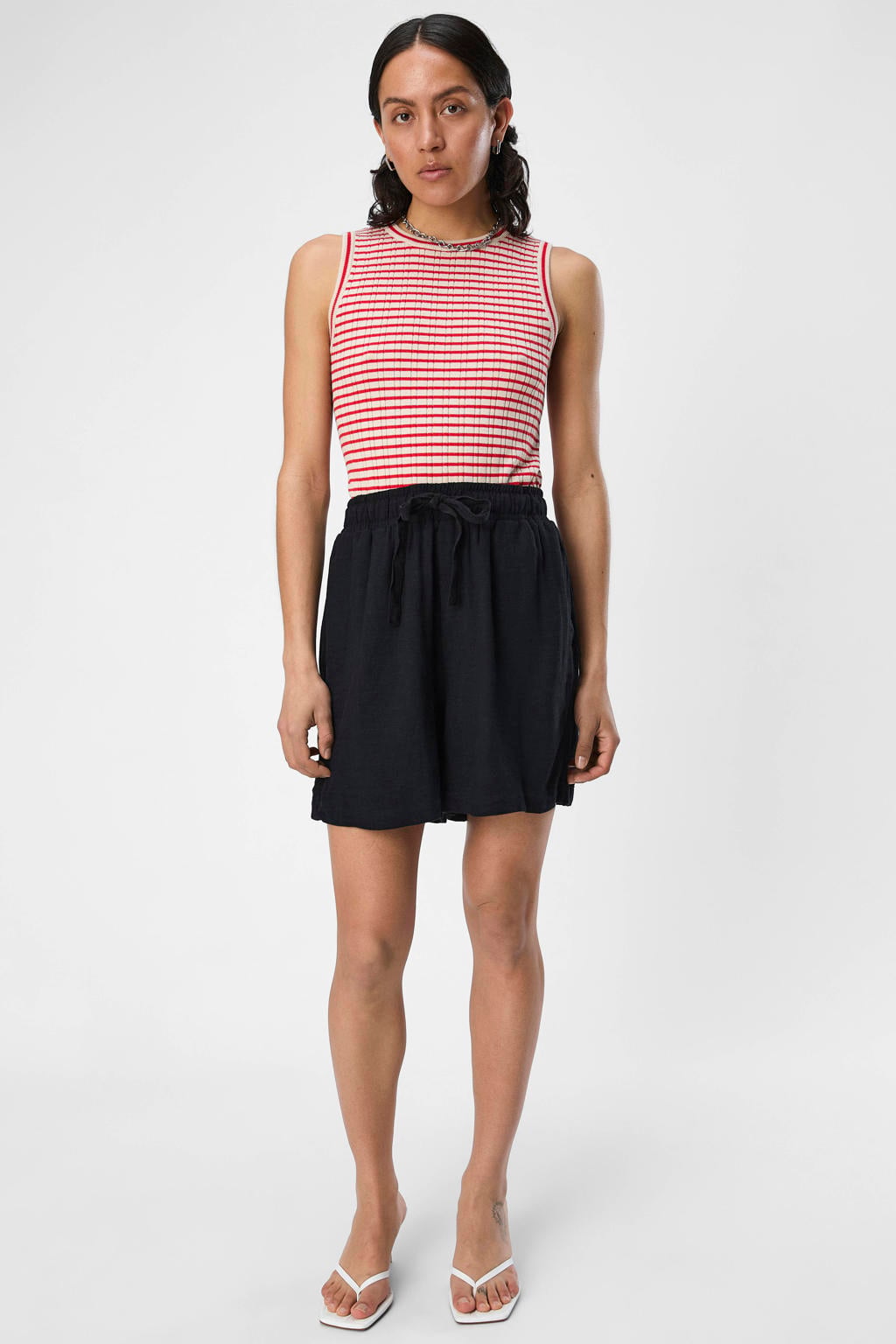 OBJECT regular fit linnen short OBJSANNE zwart