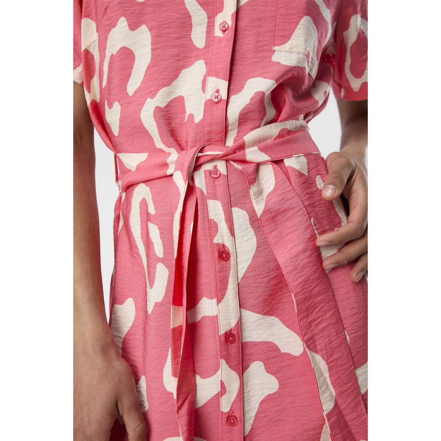 OBJECT blousejurk OBJJACIRA met all over print roze creme
