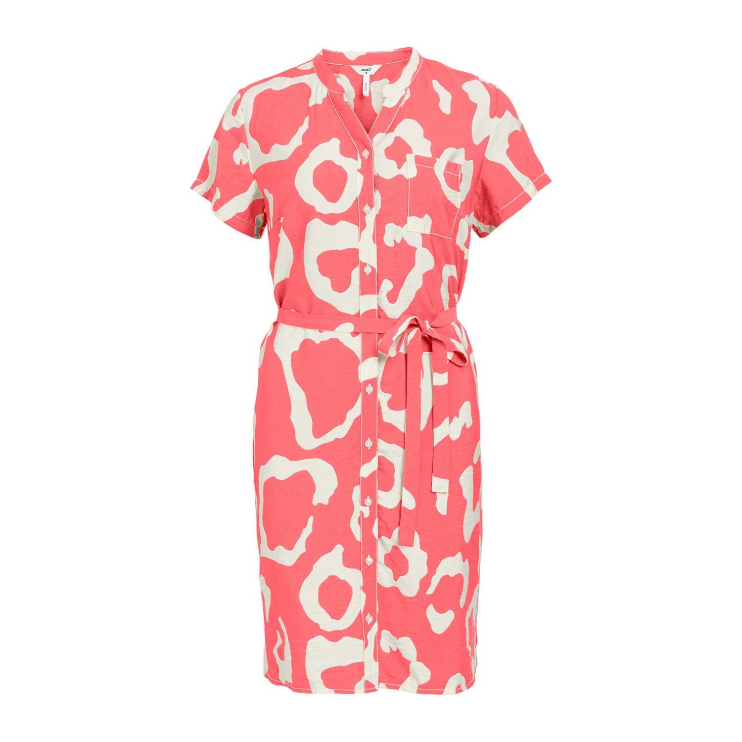 OBJECT blousejurk OBJJACIRA met all over print roze creme