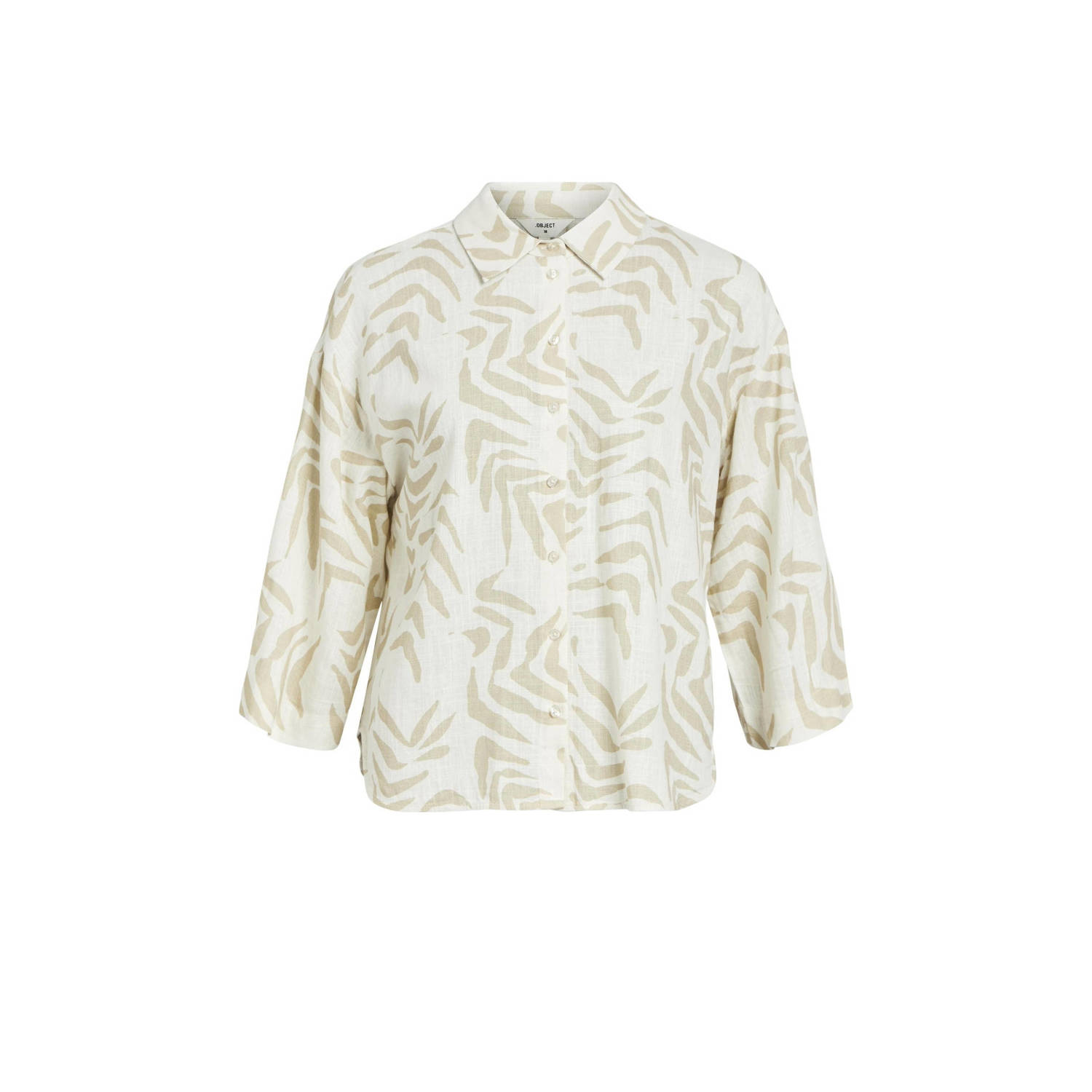 OBJECT blouse OBJEMIRA met all over print beige