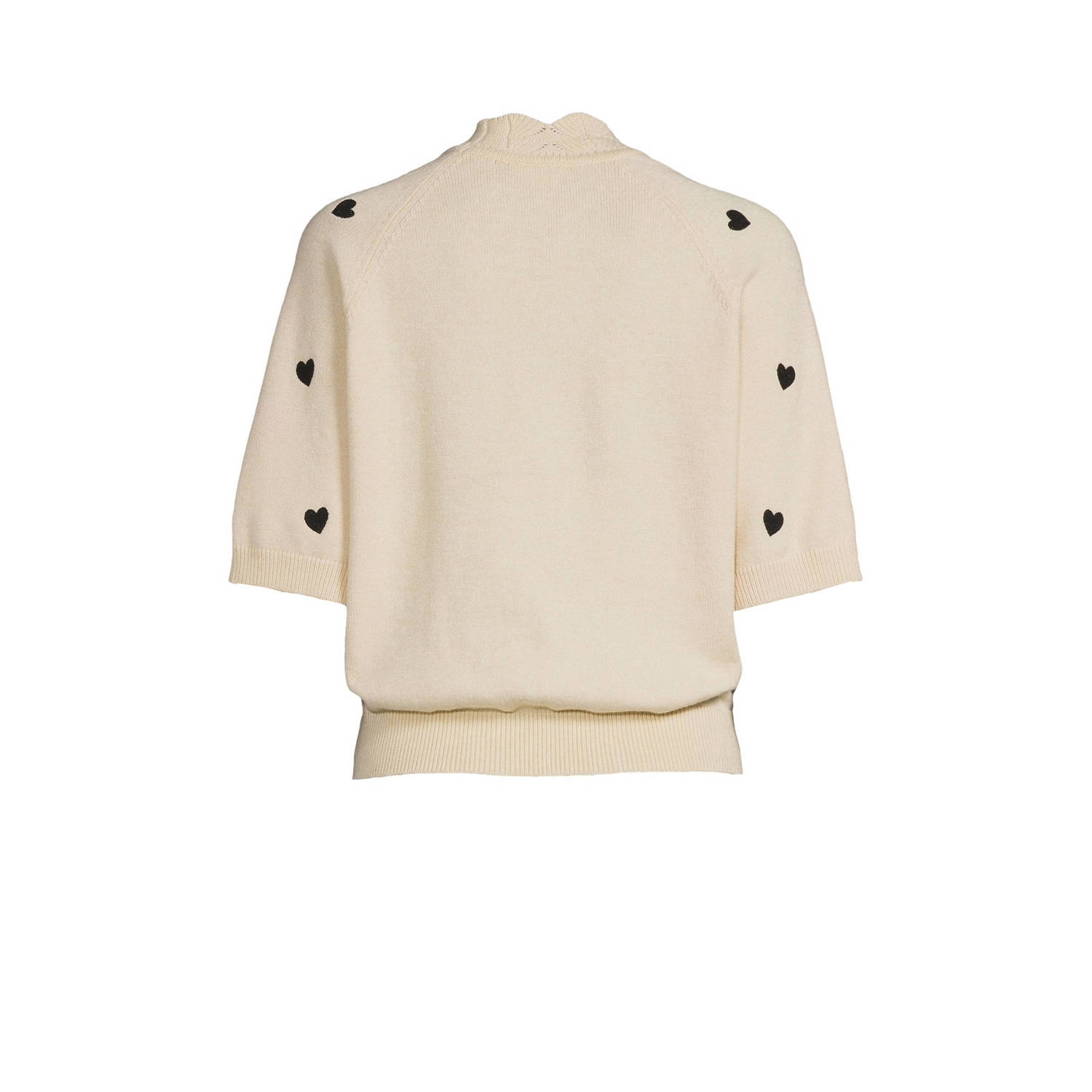 OBJECT trui OBJLANEY met hartjes beige zwart