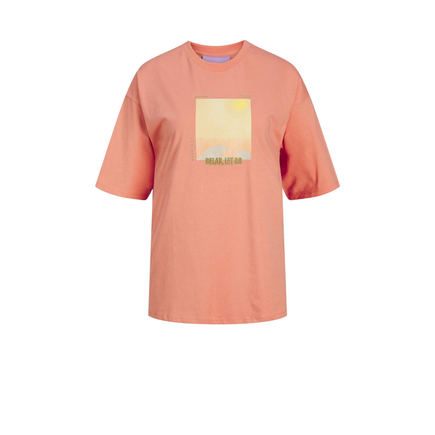 Jack & jones Losse Korte Mouw Tee Orange Dames