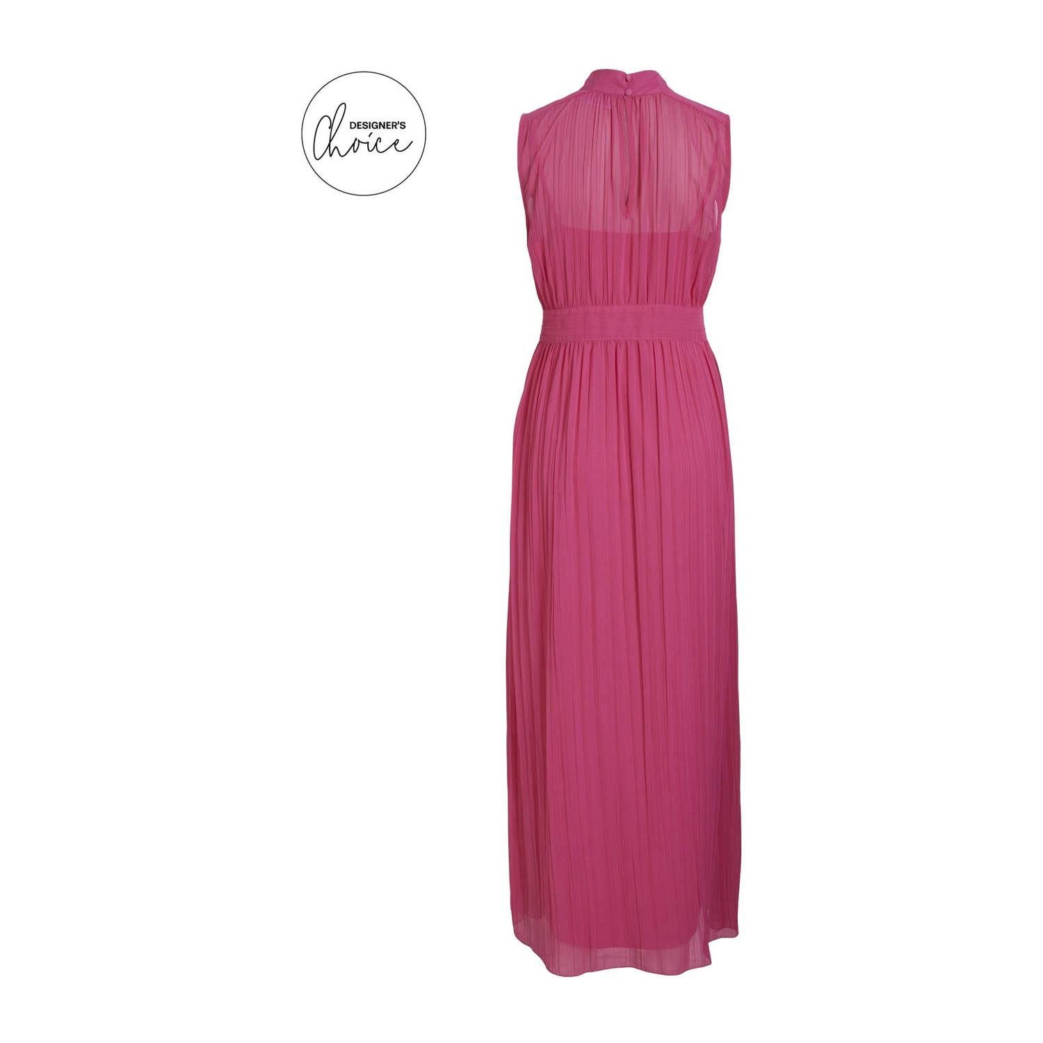 VILA semi-transparante maxi jurk VILEANE roze