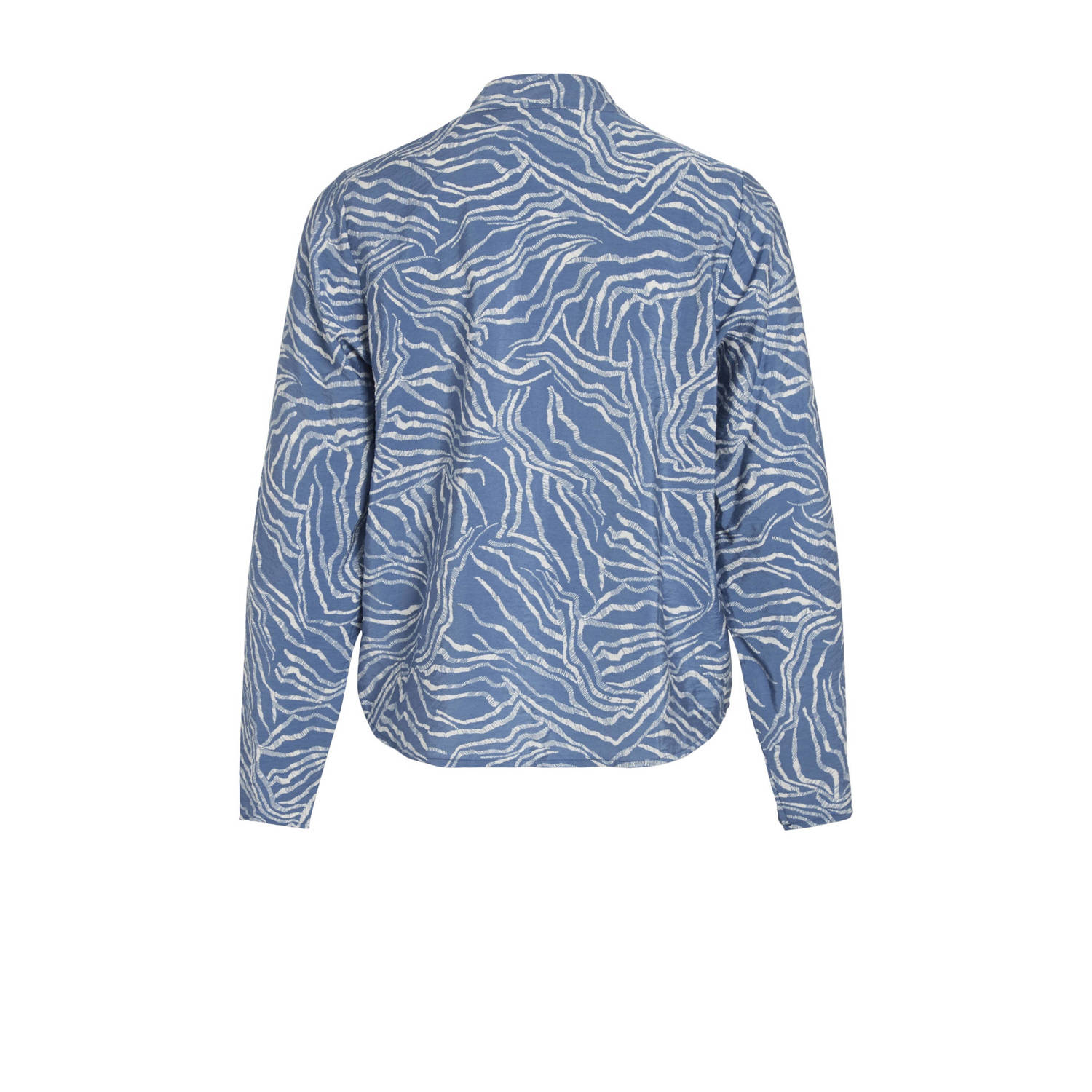VILA blouse met all over print blauw ecru