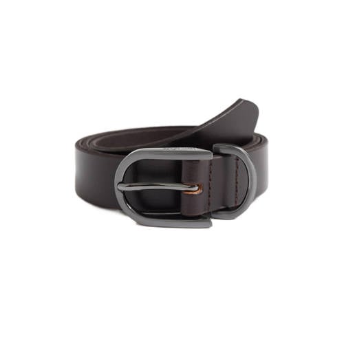 WE Fashion leren riem donkerbruin afbeelding
