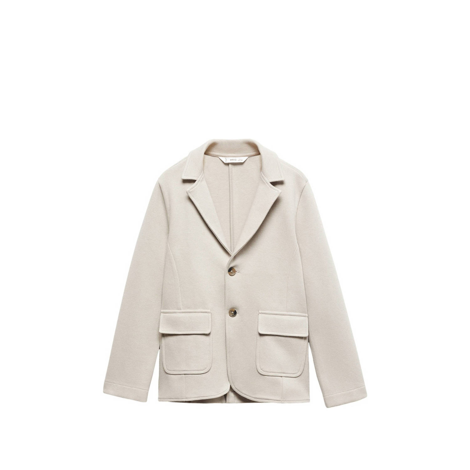 Mango Kids blazer pastelbruin Beige Meisjes Katoen Reverskraag Effen 128