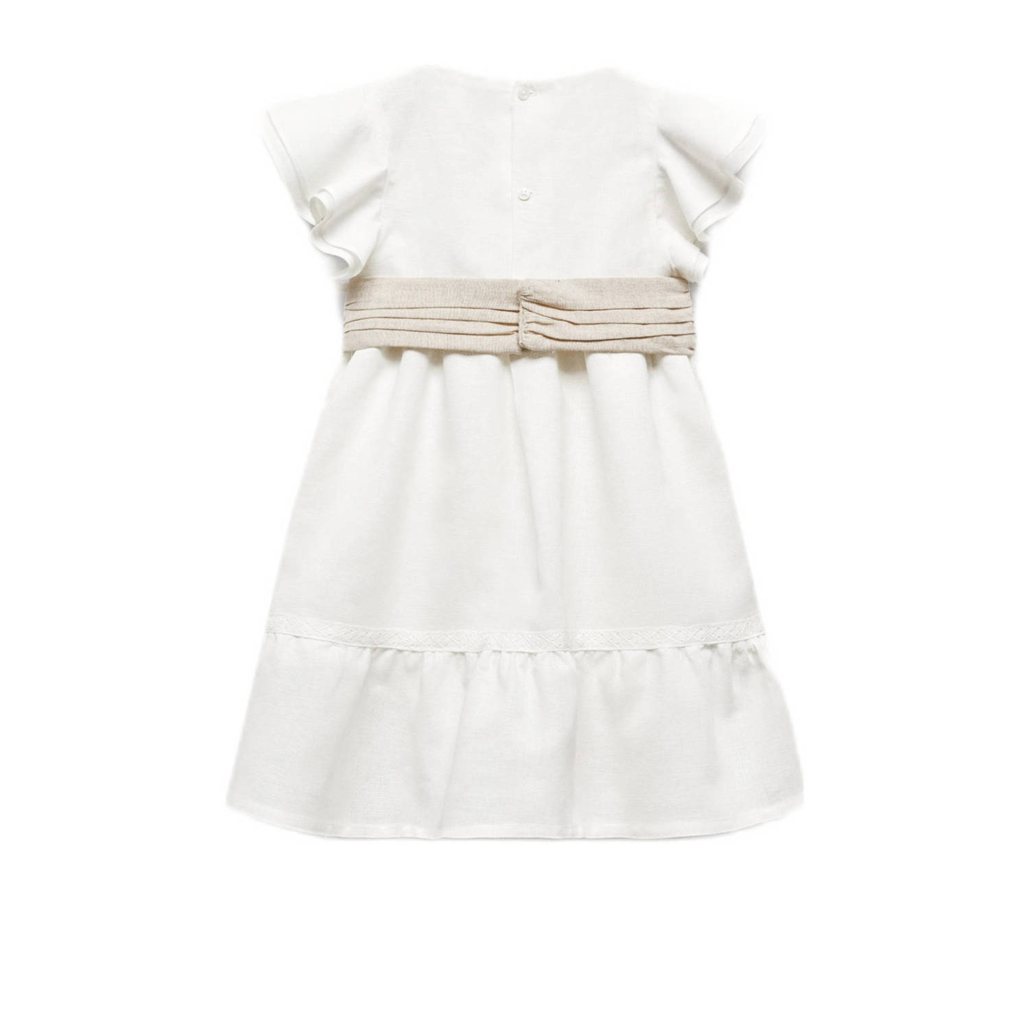 Mango Kids maxi jurk met linnen wit