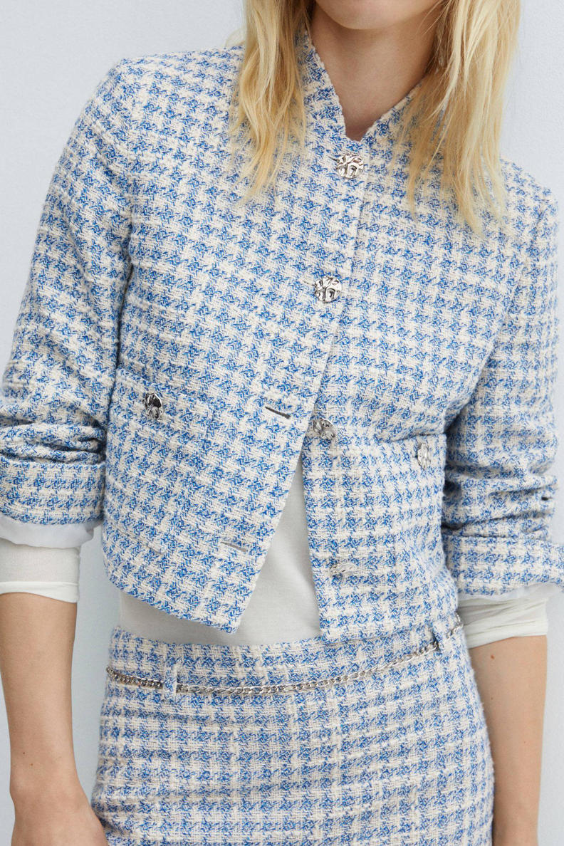 Dames herfst zakelijke geruite tweed blazer jas kraagloze open voorkant elegante werk kantoor jas, Abrikoos, L Dames herfst zakelijke geruite tweed blazer jas kraagloze open voorkant elegante werk kantoor jas, Abrikoos, L