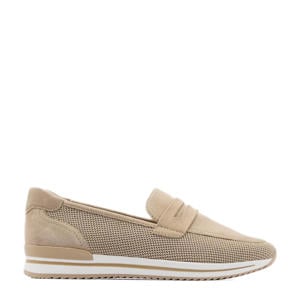 suède instappers beige
