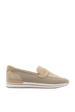 suède instappers beige