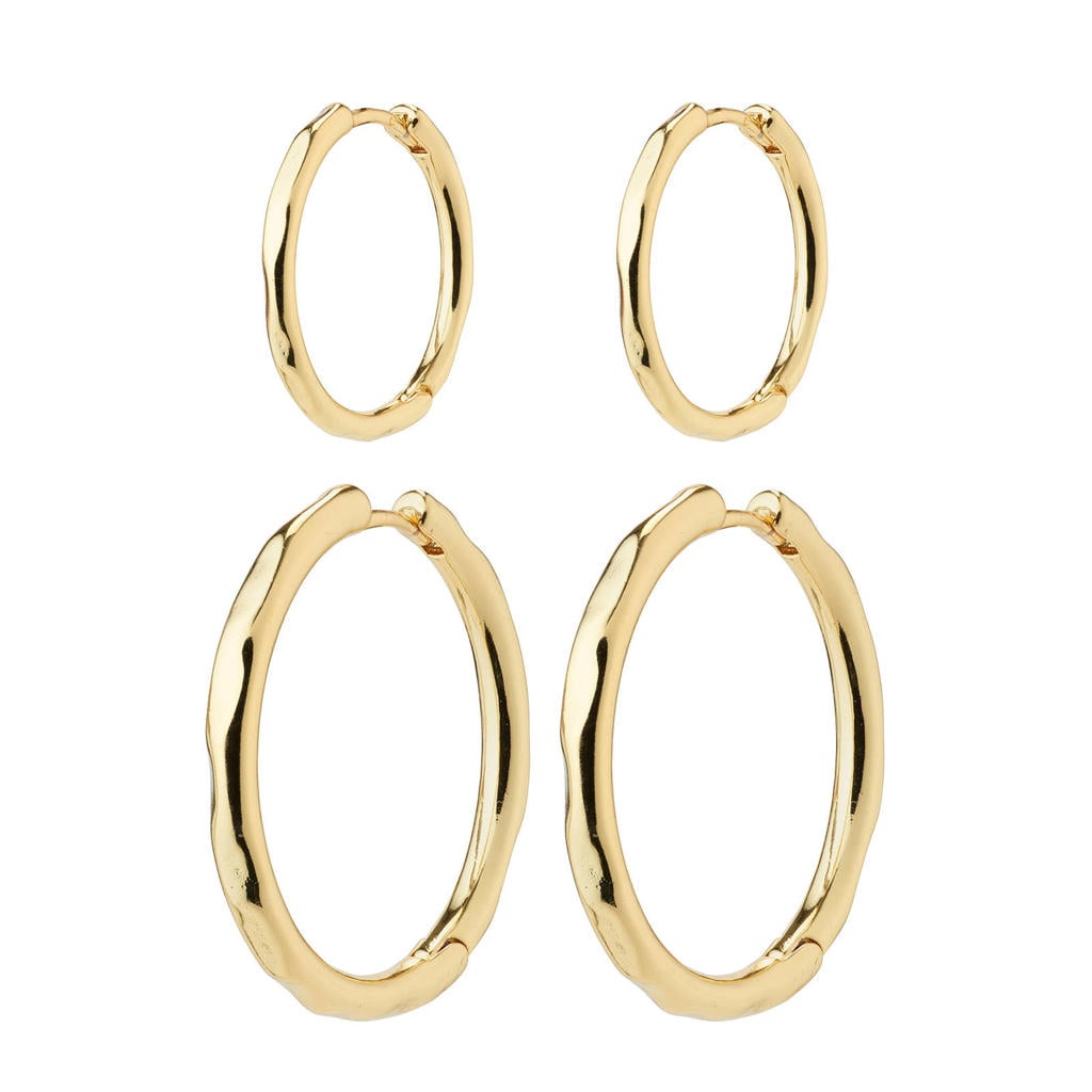 PILGRIM gold plated oorbellen Eve (set van 2)