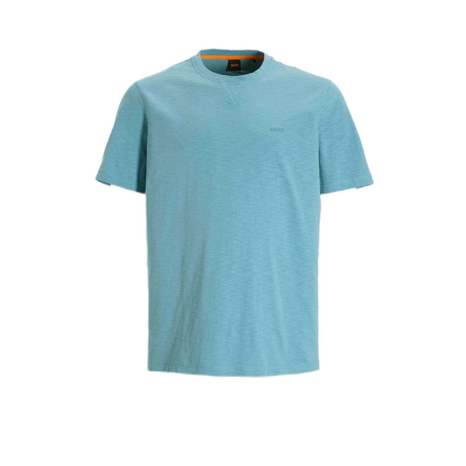 Hugo Boss Blauw Ronde Hals Katoenen T-shirt Blue Heren