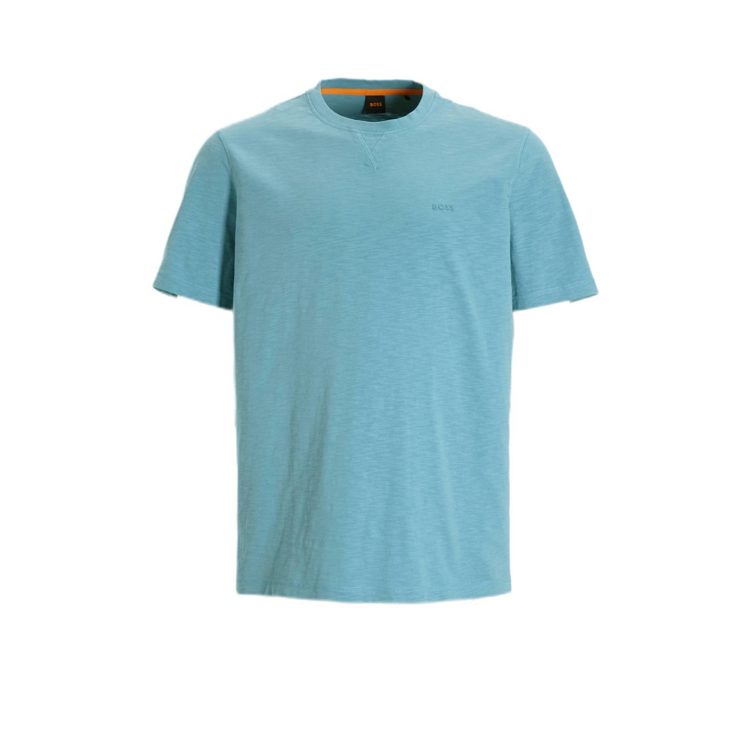 BOSS regular fit T-shirt met logo lichtblauw