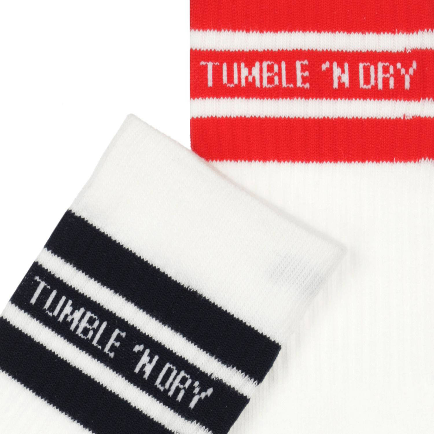 Tumble 'n Dry sokken set van 2 paar wit rood zwart met streep