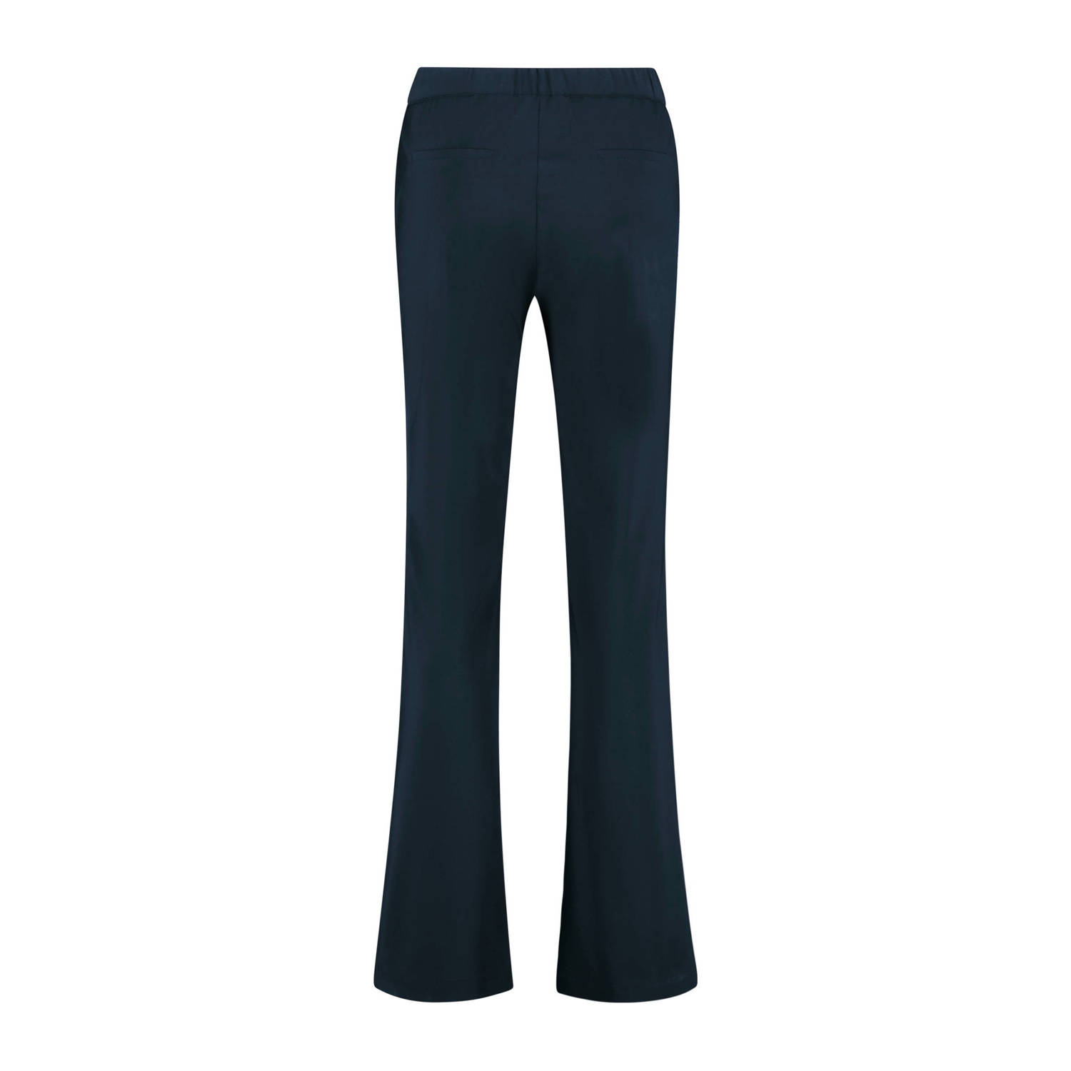 Expresso high waist flared broek van travelstof donkerblauw