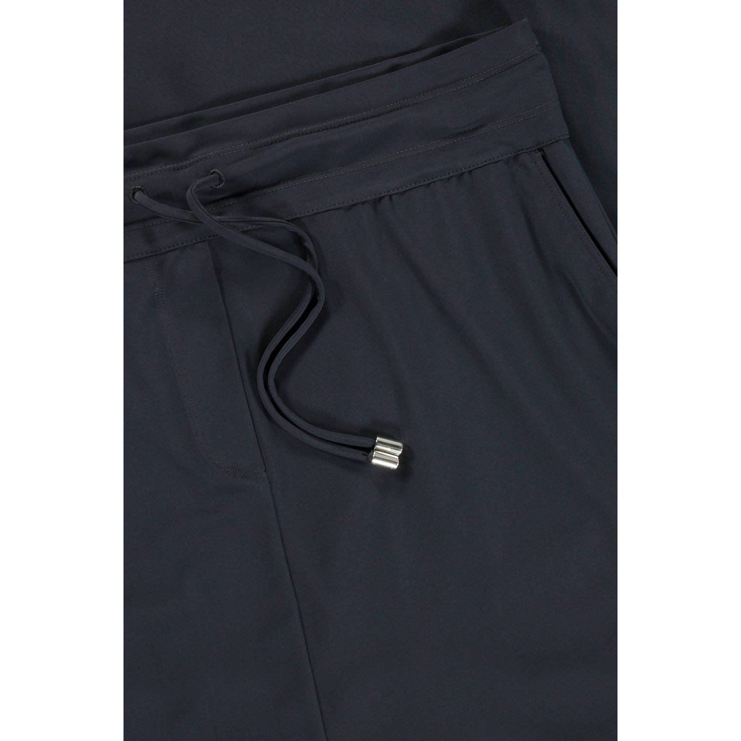 Expresso midi rok van travelstof donkerblauw