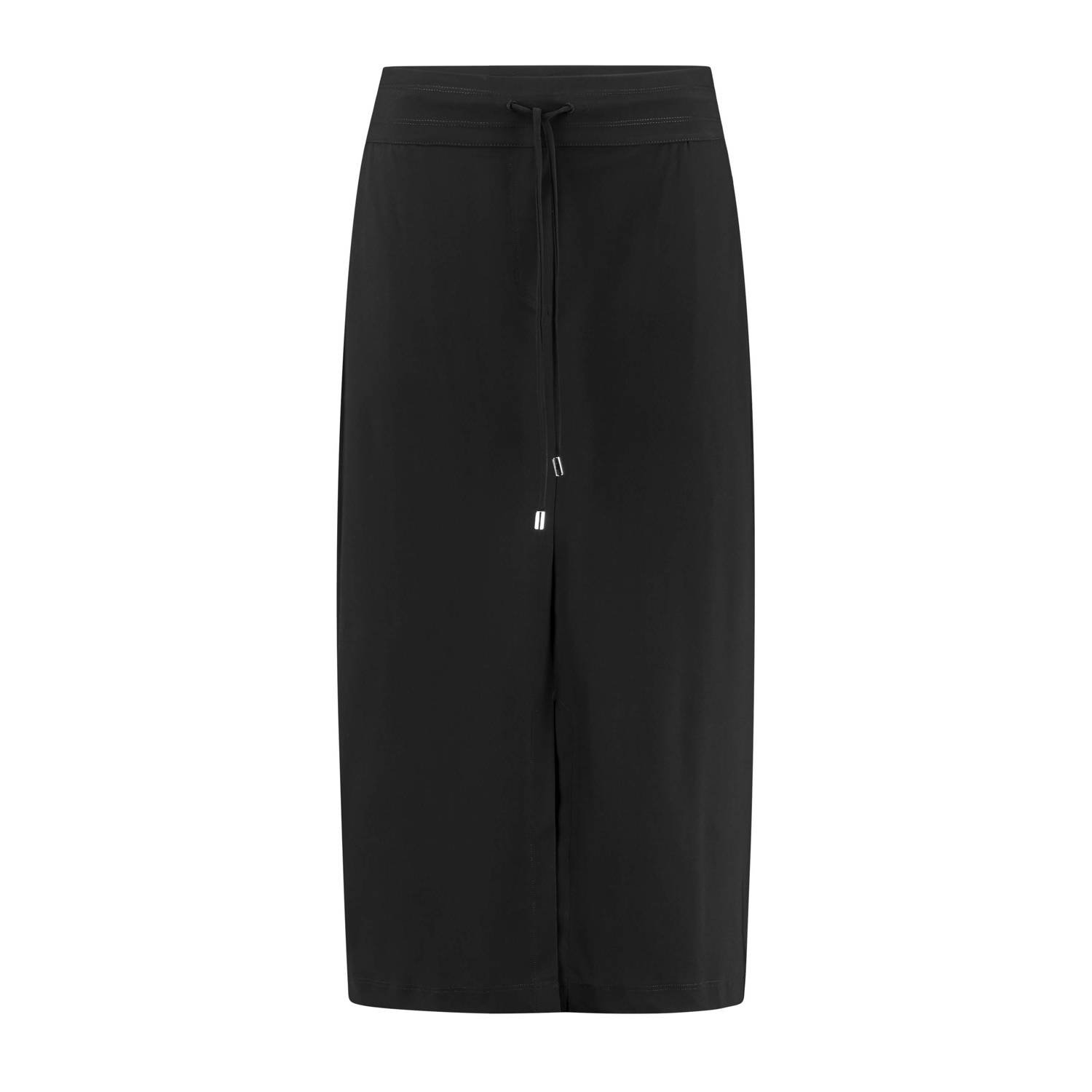 Expresso midi rok van travelstof zwart