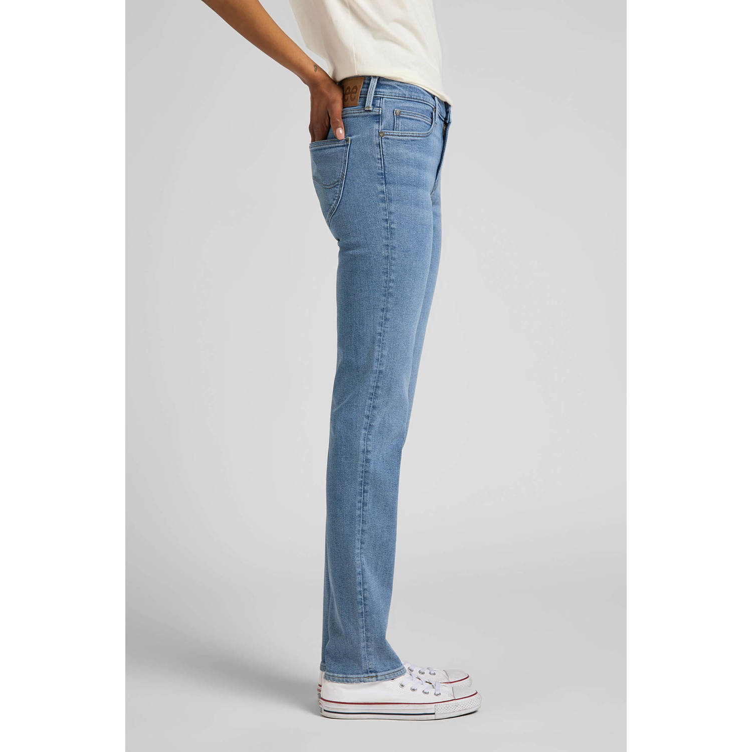Lee high waist straight jeans Marion light blue denim