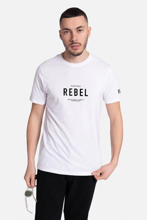 T-shirt RRRonan met printopdruk wit