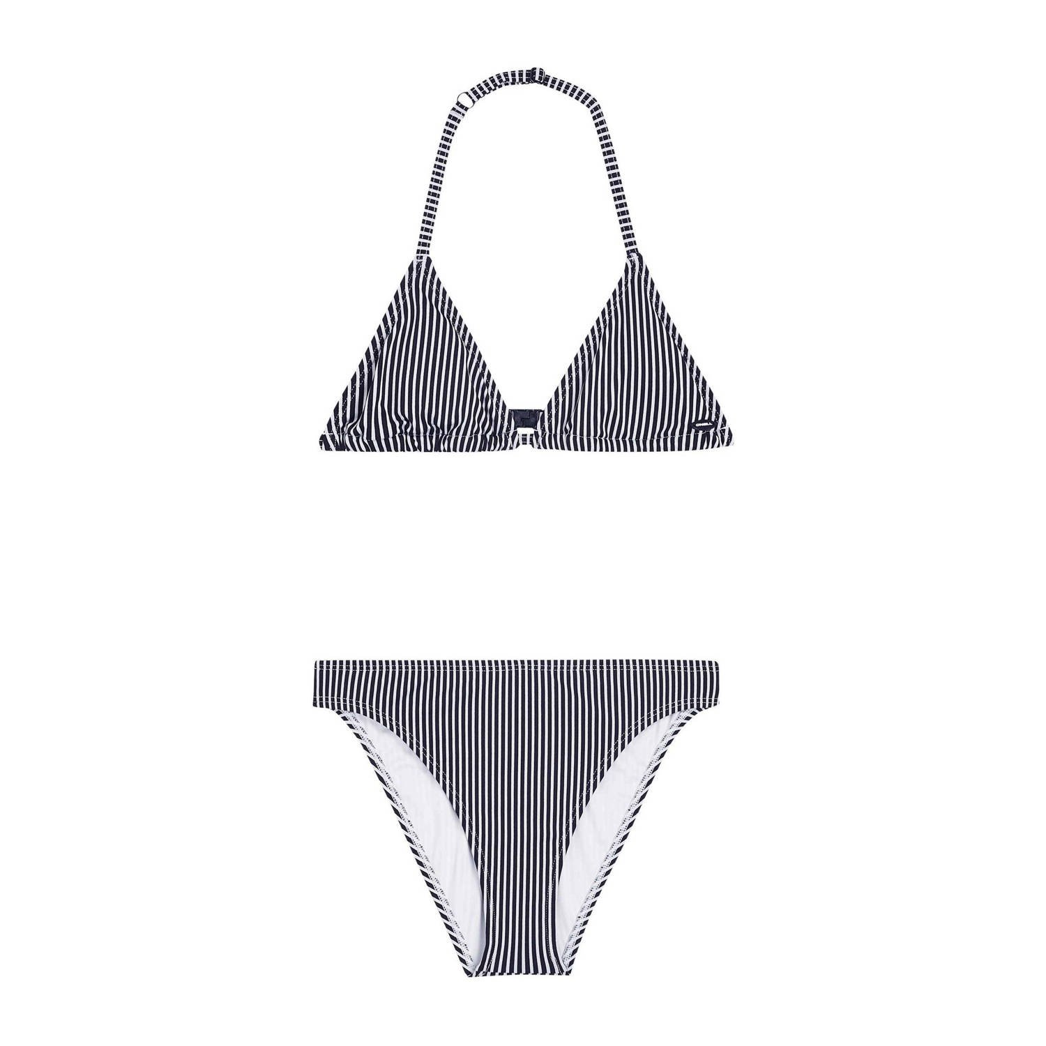 O'Neill triangel bikini Essentials zwart wit Meisjes Polyester Streep 140