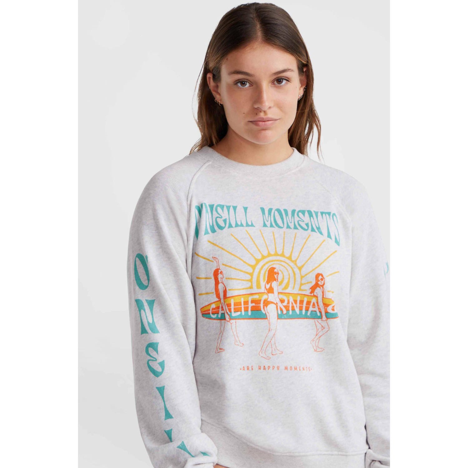 O'Neill sweater met printopdruk lichtgrijs