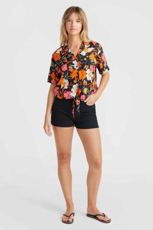 regular fit denim short zwart