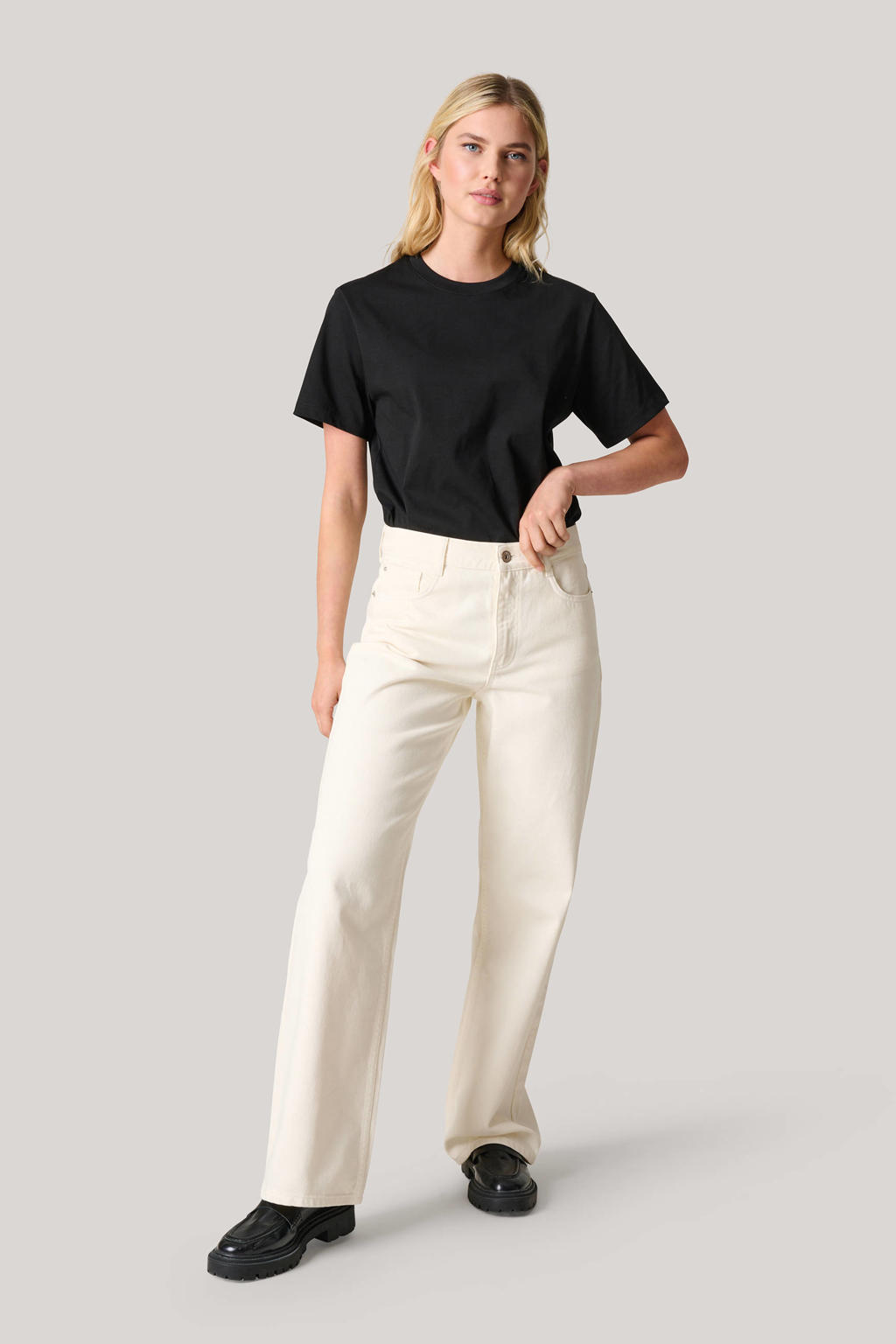 Shoeby wide leg jeans ecru