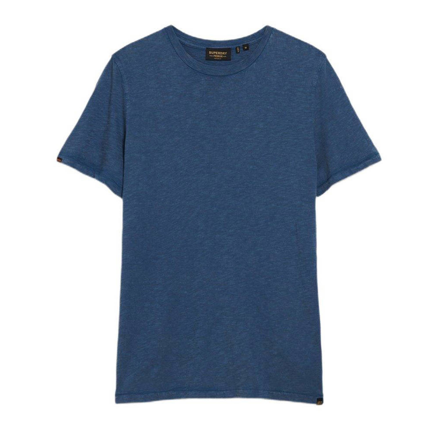 Superdry T-shirt Slub T-Shirt Melange Blauw